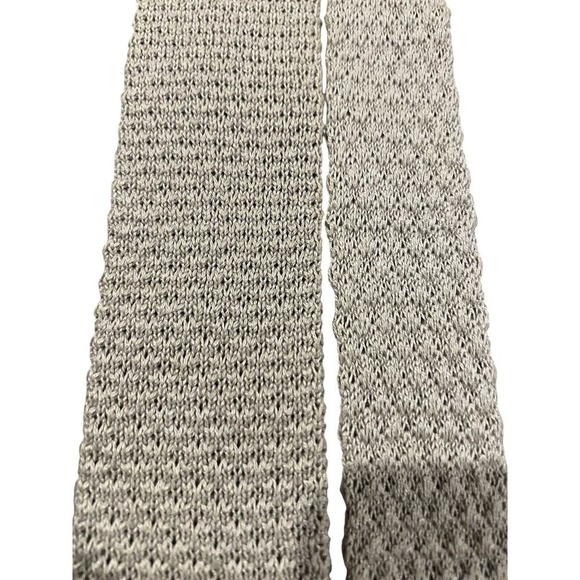 LIBERTY OF LONDON TIE MENS BEIGE KNITTED TEXTURE COTTON MADE ENGLAND Dry Cleaned - Picture 8 of 8